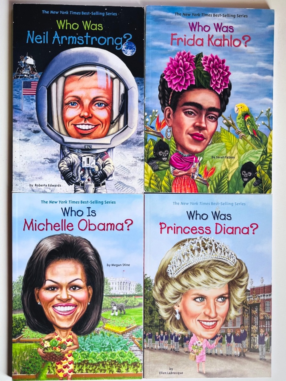 Who Was book bundle of 4 books Neil Armstrong, Frida Kahlo, Michelle Obama